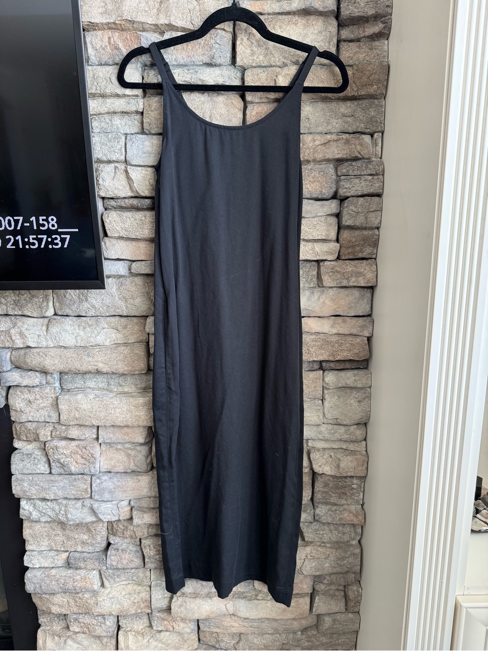 Aritzia Black Sleeveless Maxi Slip Dress